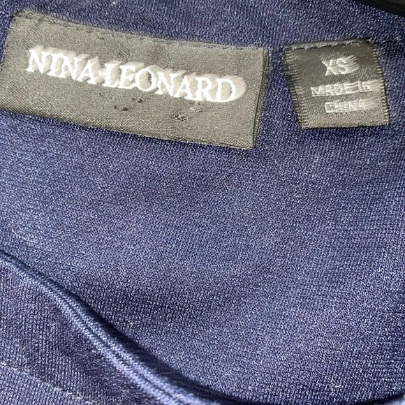 Nina Leonard navy blue shift dress size xsmall - Picture 7 of 9